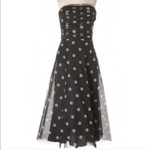 BCBGMaxAzria tulle black & white polka dot dress